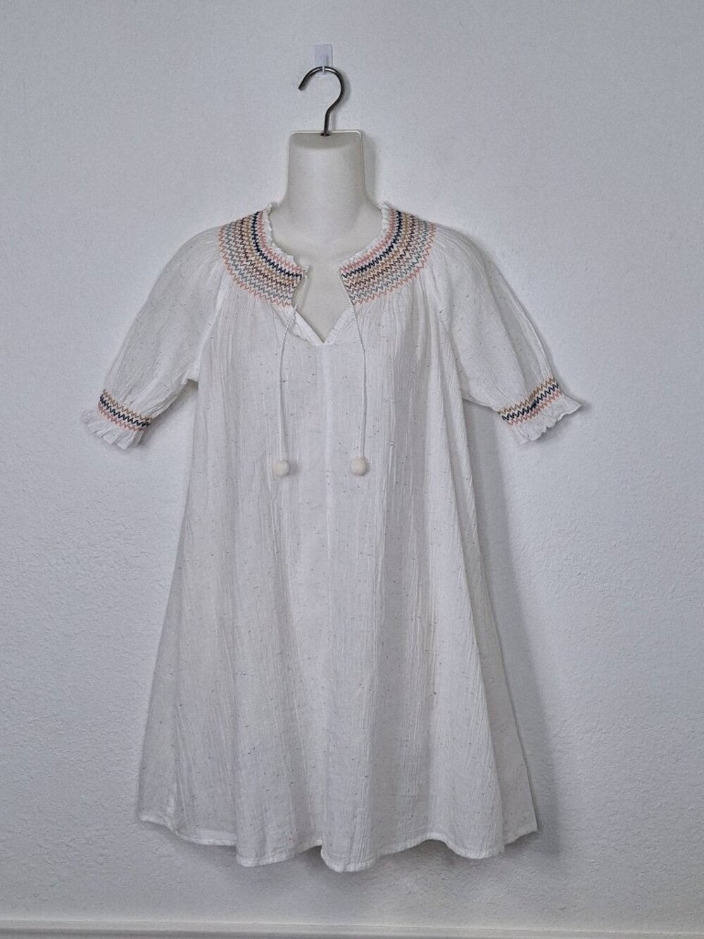 Madewell Tunic Dress Sz XS Cotton Gauze Cover Up Boho Cottagecore Neutral